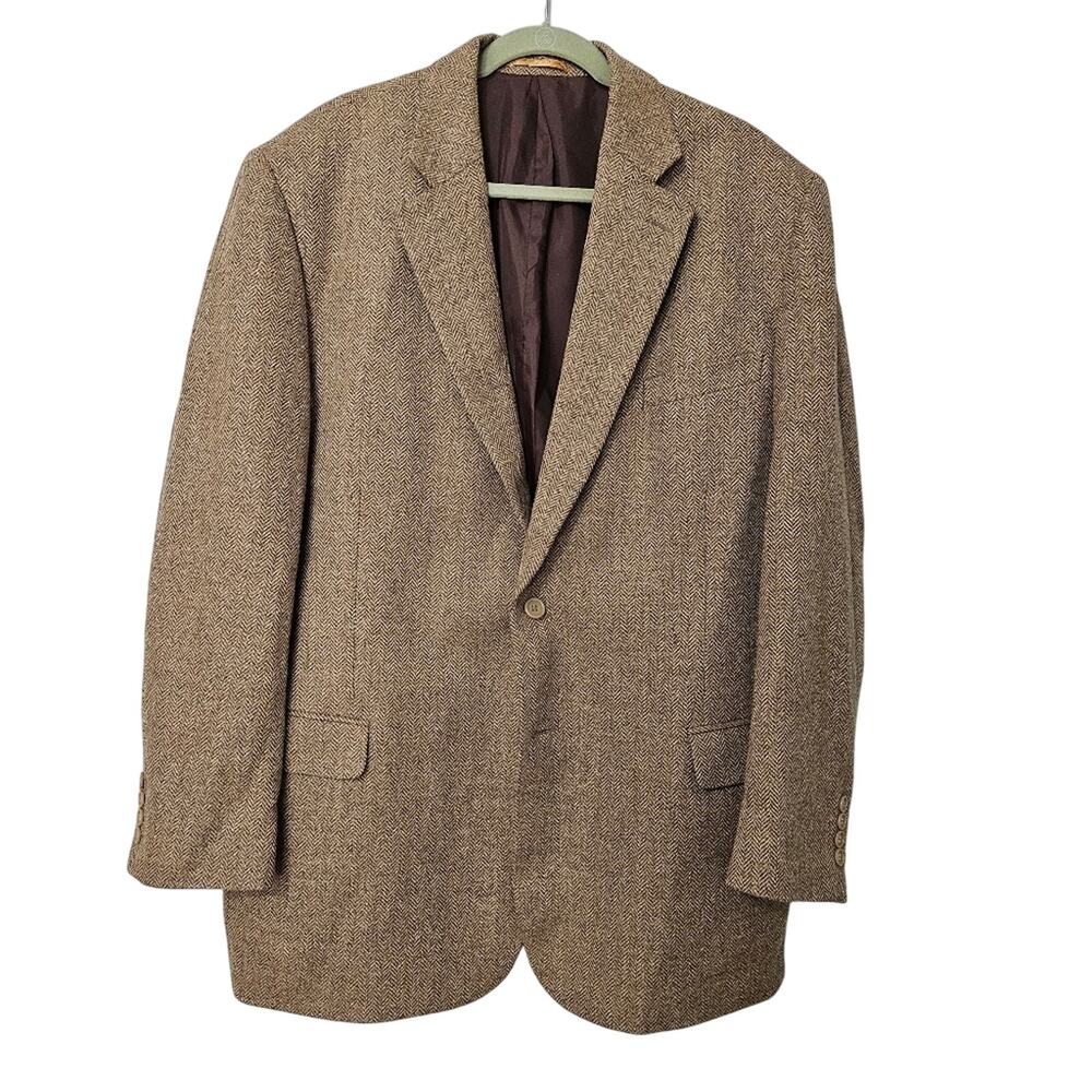 Lanificio di Pray Biella Wool Cashmere Men's Tan Blazer 46L Career Corpcore Suit